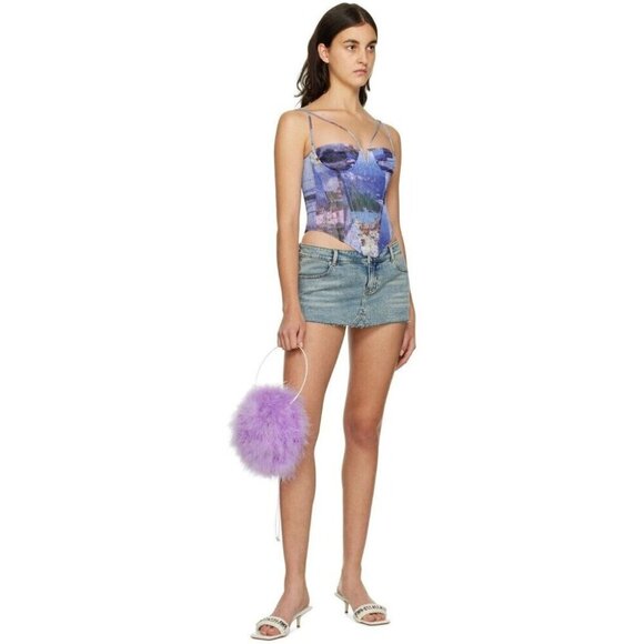 Miaou Aphex Corset Size XL Womens Blue Top $265 - Picture 3 of 15